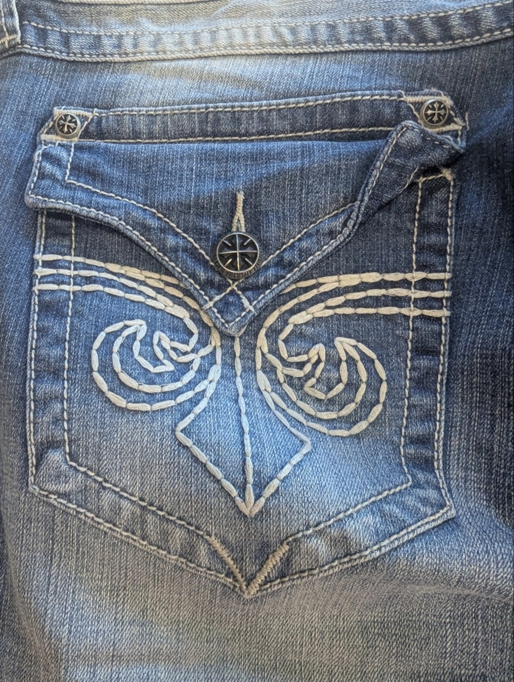 Affliction Men’s Cooper Relaxed Boot Cut Distressed Premium Biker Jeans Size 40 - Picture 10 of 16